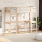 vidaXL Cama alta con escritorio madera maciza de pino 75x190 cm vidaXL Cama alta con escritorio madera maciza de pino 75x190 cm