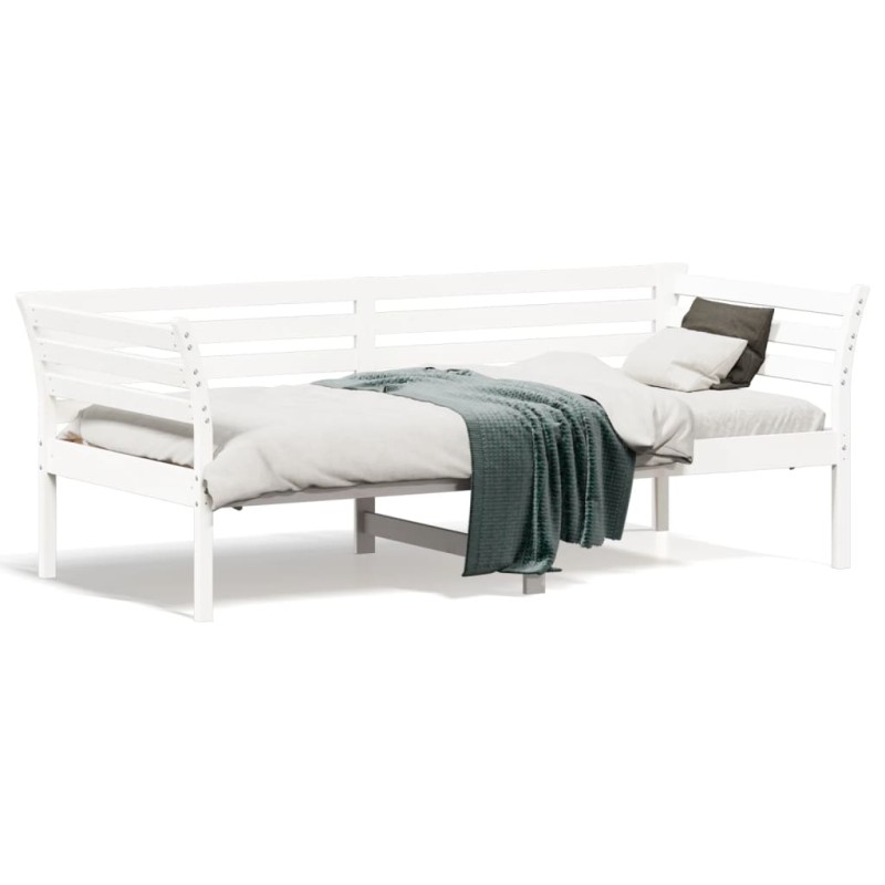 vidaXL Sofá cama madera maciza de pino blanco 75x190 cm vidaXL Sofá cama madera maciza de pino blanco 75x190 cm