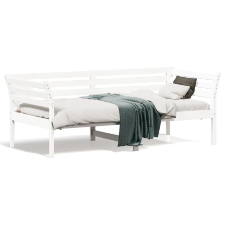 vidaXL Sofá cama madera maciza de pino blanco 75x190 cm