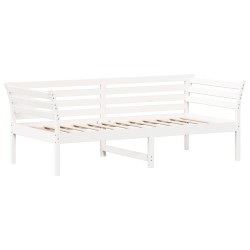 vidaXL Sofá cama madera maciza de pino blanco 75x190 cm