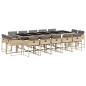 vidaXL Set comedor de jardín con cojines 15 pzas ratán sintético beige vidaXL Set comedor de jardín con cojines 15 pzas ratán sintético beige