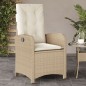 vidaXL Sillones reclinables de jardín con cojines beige 2 uds ratán PE vidaXL Sillones reclinables de jardín con cojines beige 2 uds ratán PE