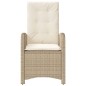 vidaXL Sillones reclinables de jardín con cojines beige 2 uds ratán PE vidaXL Sillones reclinables de jardín con cojines beige 2 uds ratán PE