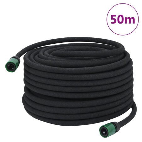 vidaXL Manguera porosa para jardín caucho negro 16 mm 50 m