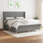 vidaXL Cama box spring con colchón tela gris oscuro 160x200 cm vidaXL Cama box spring con colchón tela gris oscuro 160x200 cm