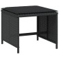 vidaXL Taburetes de jardín con cojines 4 uds ratán PE negro 41x41x36cm vidaXL Taburetes de jardín con cojines 4 uds ratán PE negro 41x41x36cm