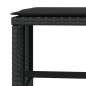 vidaXL Taburetes de jardín con cojines 4 uds ratán PE negro 41x41x36cm vidaXL Taburetes de jardín con cojines 4 uds ratán PE negro 41x41x36cm