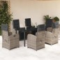 vidaXL Set comedor jardín 7 pzas y cojines ratán sintético gris vidaXL Set comedor jardín 7 pzas y cojines ratán sintético gris