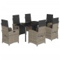 vidaXL Set comedor jardín 7 pzas y cojines ratán sintético gris vidaXL Set comedor jardín 7 pzas y cojines ratán sintético gris