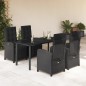 vidaXL Set de muebles jardín 5 pzas con cojines ratán sintético negro vidaXL Set de muebles jardín 5 pzas con cojines ratán sintético negro