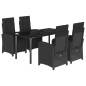 vidaXL Set de muebles jardín 5 pzas con cojines ratán sintético negro vidaXL Set de muebles jardín 5 pzas con cojines ratán sintético negro