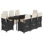 vidaXL Set de comedor de jardín 9 pzas y cojines ratán sintético negro vidaXL Set de comedor de jardín 9 pzas y cojines ratán sintético negro