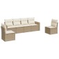 vidaXL Juego de sofás jardín con cojines 6 pzas ratán sintético beige vidaXL Juego de sofás jardín con cojines 6 pzas ratán sintético beige