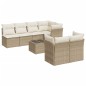 vidaXL Juego de sofás de jardín con cojines beige 8 pzas ratán PE vidaXL Juego de sofás de jardín con cojines beige 8 pzas ratán PE