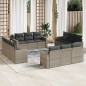 vidaXL Set de sofás de jardín 12 pzas con cojines ratán sintético gris vidaXL Set de sofás de jardín 12 pzas con cojines ratán sintético gris