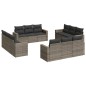 vidaXL Set de sofás de jardín 12 pzas con cojines ratán sintético gris vidaXL Set de sofás de jardín 12 pzas con cojines ratán sintético gris