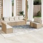vidaXL Juego de sofás de jardín con cojines beige 8 pzas ratán PE vidaXL Juego de sofás de jardín con cojines beige 8 pzas ratán PE