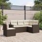 vidaXL Set comedor de jardín 5 piezas y cojines ratán sintético marrón