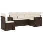 vidaXL Set comedor de jardín 5 piezas y cojines ratán sintético marrón