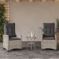 vidaXL Sillones reclinables de jardín con cojines gris 2 uds ratán PE vidaXL Sillones reclinables de jardín con cojines gris 2 uds ratán PE