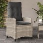 vidaXL Sillones reclinables de jardín con cojines gris 2 uds ratán PE vidaXL Sillones reclinables de jardín con cojines gris 2 uds ratán PE