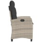 vidaXL Sillones reclinables de jardín con cojines gris 2 uds ratán PE vidaXL Sillones reclinables de jardín con cojines gris 2 uds ratán PE