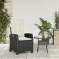 vidaXL Sillón reclinable de jardín con cojines ratán sintético negro vidaXL Sillón reclinable de jardín con cojines ratán sintético negro
