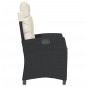 vidaXL Sillón reclinable de jardín con cojines ratán sintético negro vidaXL Sillón reclinable de jardín con cojines ratán sintético negro