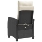vidaXL Sillón reclinable de jardín con cojines ratán sintético negro vidaXL Sillón reclinable de jardín con cojines ratán sintético negro