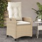vidaXL Sillones reclinables de jardín con cojines beige 2 uds ratán PE vidaXL Sillones reclinables de jardín con cojines beige 2 uds ratán PE