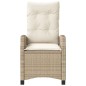 vidaXL Sillones reclinables de jardín con cojines beige 2 uds ratán PE vidaXL Sillones reclinables de jardín con cojines beige 2 uds ratán PE