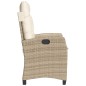 vidaXL Sillones reclinables de jardín con cojines beige 2 uds ratán PE vidaXL Sillones reclinables de jardín con cojines beige 2 uds ratán PE