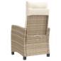 vidaXL Sillones reclinables de jardín con cojines beige 2 uds ratán PE vidaXL Sillones reclinables de jardín con cojines beige 2 uds ratán PE