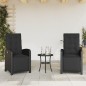 vidaXL Sillones reclinables jardín con reposapiés 2 uds ratán PE negro vidaXL Sillones reclinables jardín con reposapiés 2 uds ratán PE negro