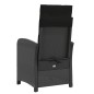 vidaXL Sillones reclinables jardín con reposapiés 2 uds ratán PE negro vidaXL Sillones reclinables jardín con reposapiés 2 uds ratán PE negro