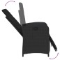 vidaXL Sillones reclinables jardín con reposapiés 2 uds ratán PE negro vidaXL Sillones reclinables jardín con reposapiés 2 uds ratán PE negro