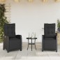 vidaXL Sillones reclinables jardín con reposapiés 2 uds ratán PE negro vidaXL Sillones reclinables jardín con reposapiés 2 uds ratán PE negro