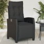 vidaXL Sillones reclinables jardín con reposapiés 2 uds ratán PE negro vidaXL Sillones reclinables jardín con reposapiés 2 uds ratán PE negro