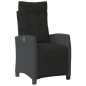 vidaXL Sillones reclinables jardín con reposapiés 2 uds ratán PE negro vidaXL Sillones reclinables jardín con reposapiés 2 uds ratán PE negro