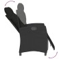vidaXL Sillones reclinables jardín con reposapiés 2 uds ratán PE negro vidaXL Sillones reclinables jardín con reposapiés 2 uds ratán PE negro