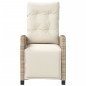 vidaXL Sillón reclinable de jardín con reposapiés ratán PE beige