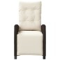 vidaXL Sillón reclinable de jardín con reposapiés ratán PE marrón vidaXL Sillón reclinable de jardín con reposapiés ratán PE marrón