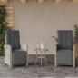 vidaXL Sillón reclinable jardín y reposapiés 2 uds ratán PE gris claro vidaXL Sillón reclinable jardín y reposapiés 2 uds ratán PE gris claro