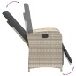 vidaXL Sillón reclinable jardín y reposapiés 2 uds ratán PE gris claro vidaXL Sillón reclinable jardín y reposapiés 2 uds ratán PE gris claro