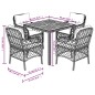 vidaXL Set de muebles jardín 5 pzas con cojines ratán sintético negro