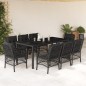 vidaXL Set de comedor de jardín 9 pzas y cojines ratán sintético negro vidaXL Set de comedor de jardín 9 pzas y cojines ratán sintético negro
