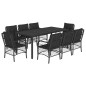 vidaXL Set de comedor de jardín 9 pzas y cojines ratán sintético negro vidaXL Set de comedor de jardín 9 pzas y cojines ratán sintético negro