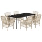 vidaXL Set comedor de jardín 7 pzas con cojines ratán sintético beige vidaXL Set comedor de jardín 7 pzas con cojines ratán sintético beige