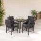 vidaXL Set de muebles jardín 5 pzas con cojines ratán sintético negro vidaXL Set de muebles jardín 5 pzas con cojines ratán sintético negro