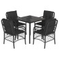 vidaXL Set de muebles jardín 5 pzas con cojines ratán sintético negro vidaXL Set de muebles jardín 5 pzas con cojines ratán sintético negro